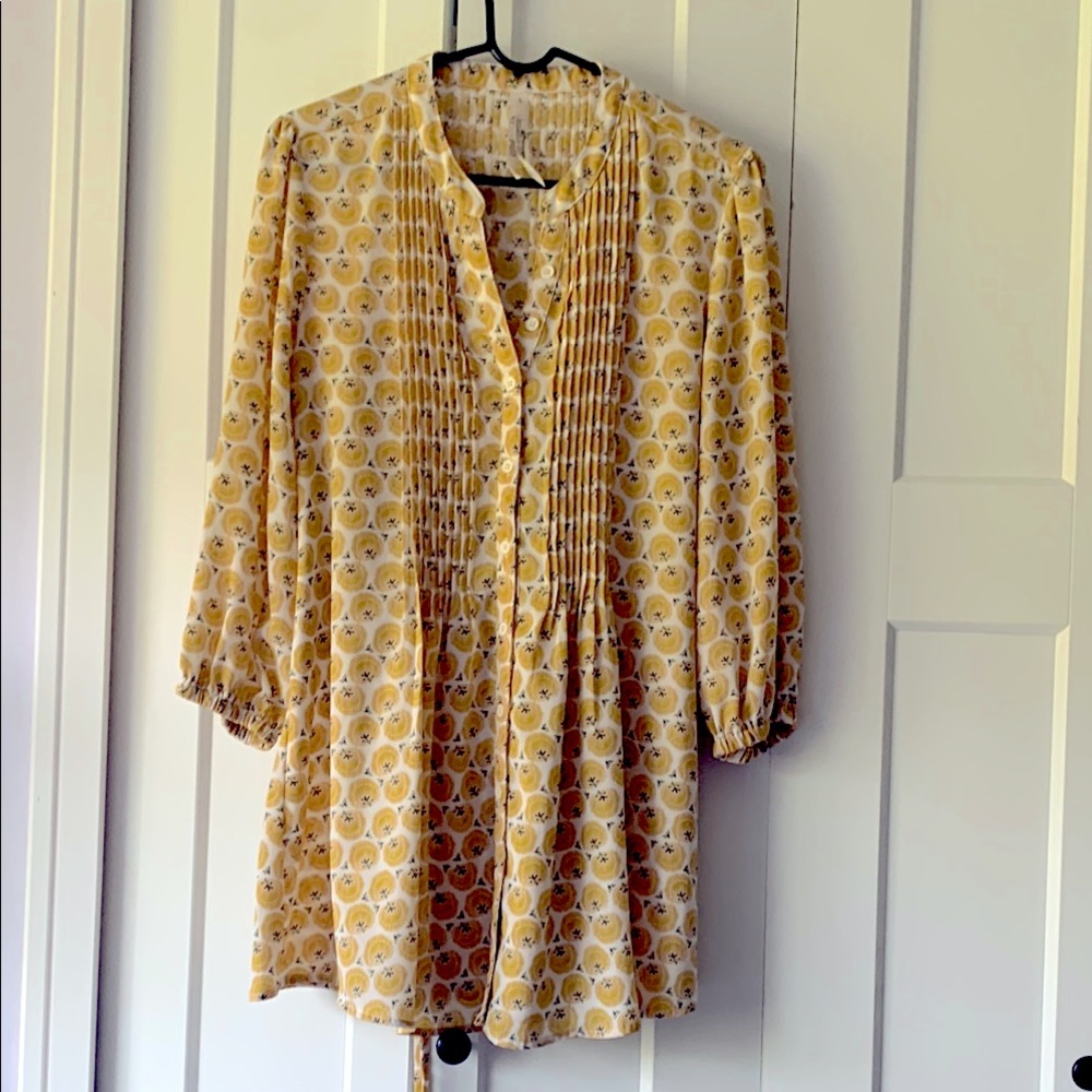Yellow Patterned Women's Top